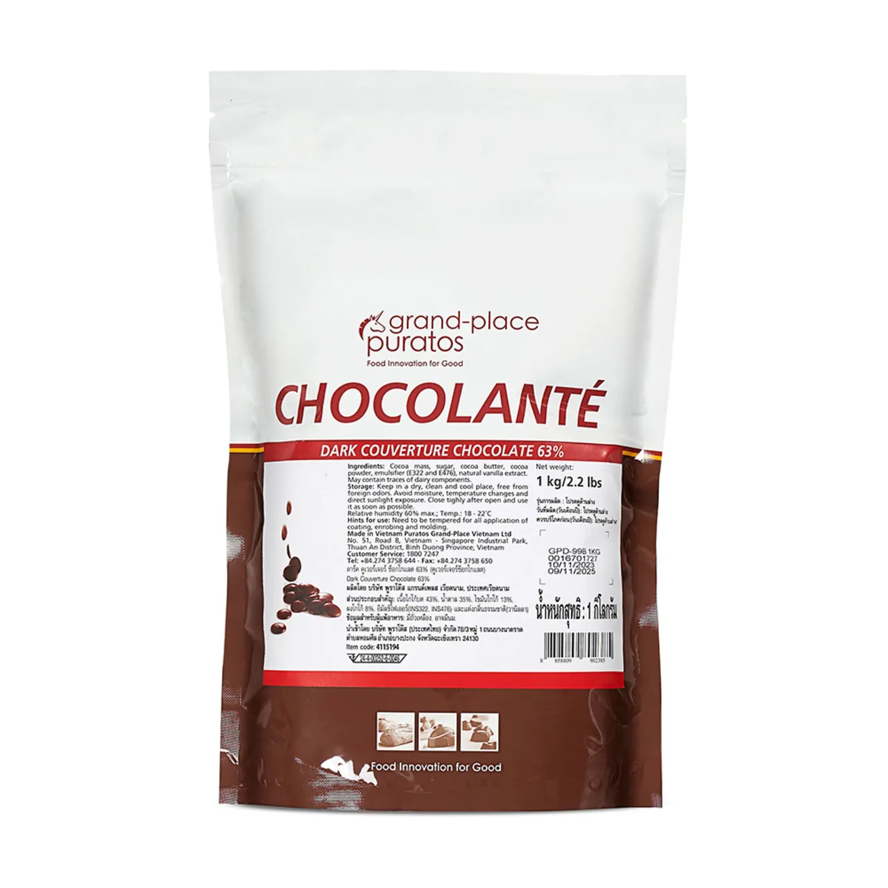 Chocolanté Dark Couverture Chocolate 63% - Puratos